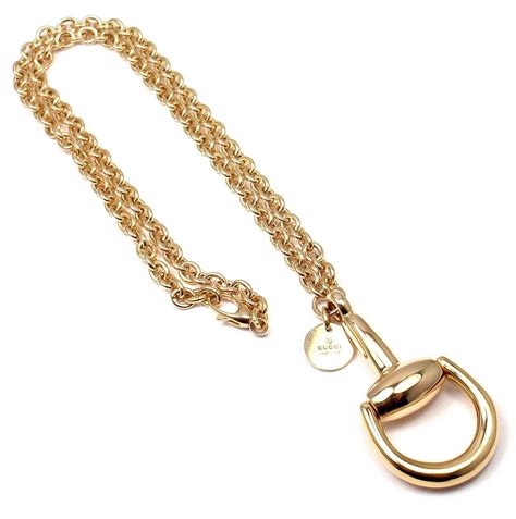 gucci sterling silver horsebit necklace|gucci horsebit necklace gold.